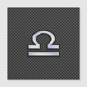 Libra Zodiac Sign on Black Carbon Fibre Print