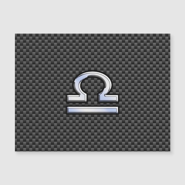Libra Zodiac Sign on Black Carbon Fibre Print (Front)