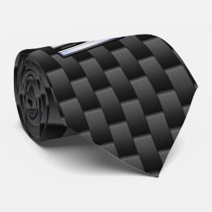 Libra Zodiac Sign on Black Carbon Fibre Print Tie