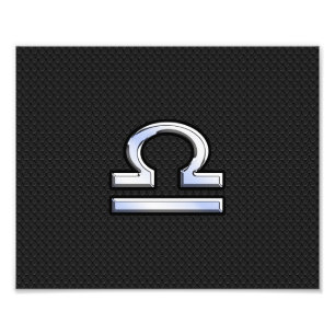 Libra Zodiac Sign on Black Snake Skin Decor