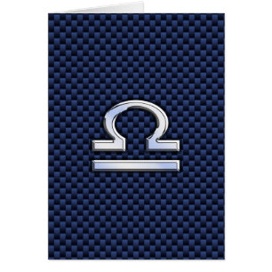 Libra Zodiac Sign on Blue Carbon Fibre Style