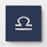 Libra Zodiac Sign on Blue Carbon Fibre Style