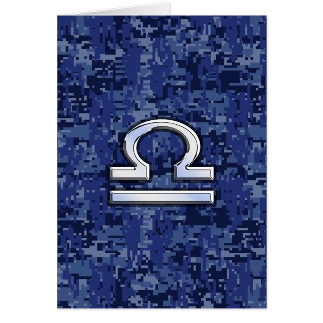 Libra Zodiac Sign on Blue Digital Camouflage (Front)