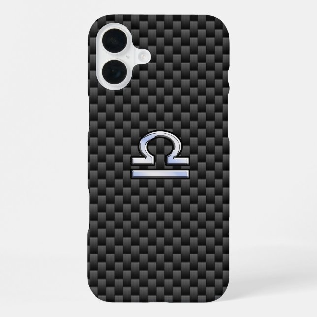 Libra Zodiac Sign on Carbon Fibre iPhone Case (Back)
