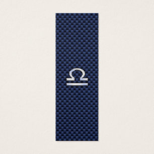 Libra Zodiac Sign on Navy Blue Carbon Fibre