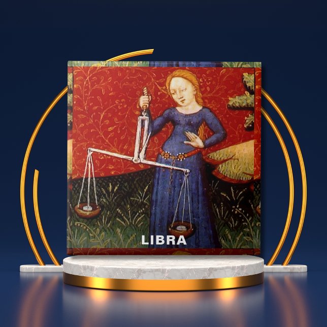 Libra Zodiac Sign Scales Birthday Party Ceramic Tile (Libra Zodiac Sign Scales Birthday Party Ceramic Tile cover)