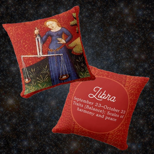 Libra Zodiac Sign Scales Birthday Party Cushion (Creator Uploaded)