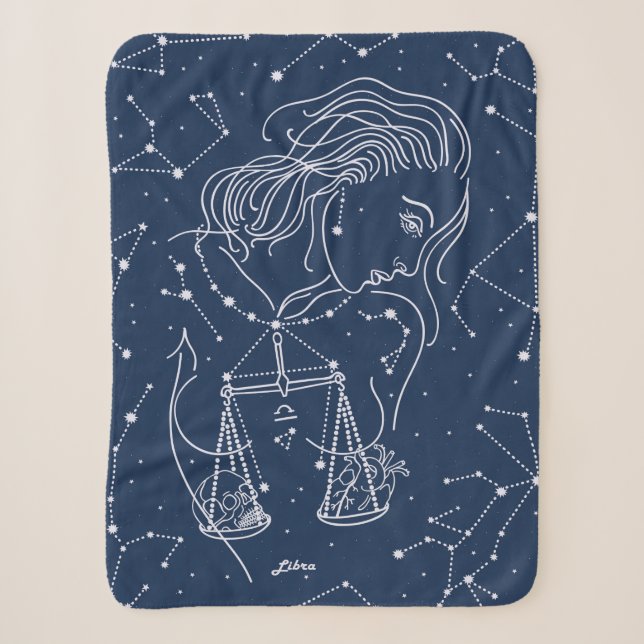 Libra zodiac sign sherpa blanket (Front)