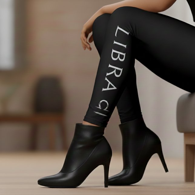 Libra Zodiac Sign Silver Black Astrology Birthday Leggings (Libra Zodiac Sign Silver Black Astrology Birthday Leggings
)