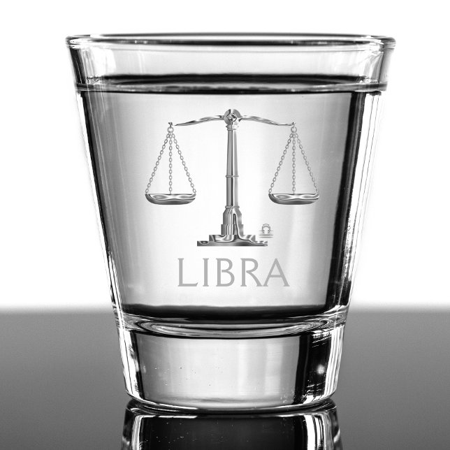 Libra Zodiac Sign Silver Scale Birthday Shot Glass (silver libra zodiac sign scale shot glass)