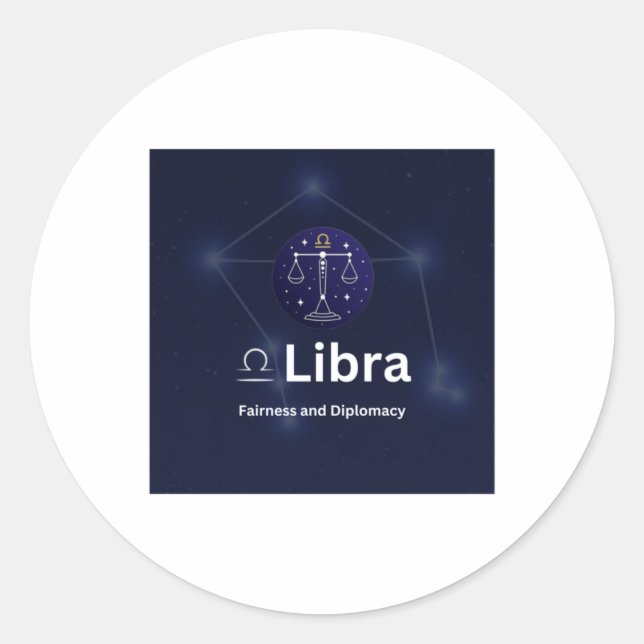 Libra Zodiac Sign Sticker  (Front)
