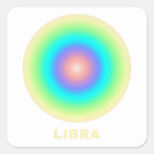 Libra Zodiac Sign Stylish Gradient   Square Sticker