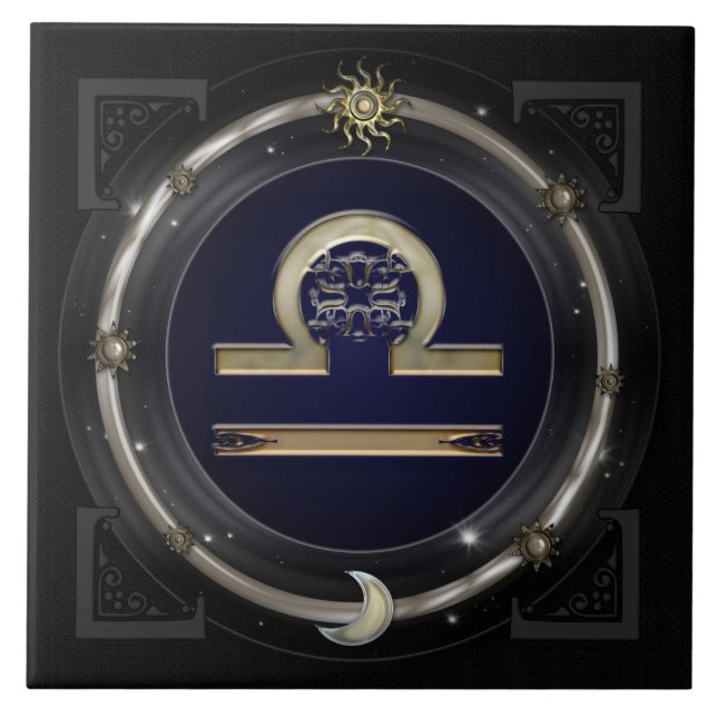 Libra Zodiac Sign Tile (Front)