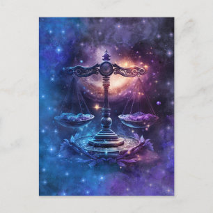 Libra Zodiac Sign Watercolor Design Postcard