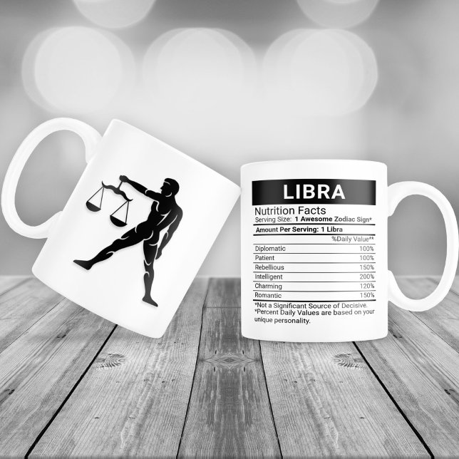 Libra Zodiac Sign with Nutrition Facts, Large Coffee Mug (Creator Uploaded)