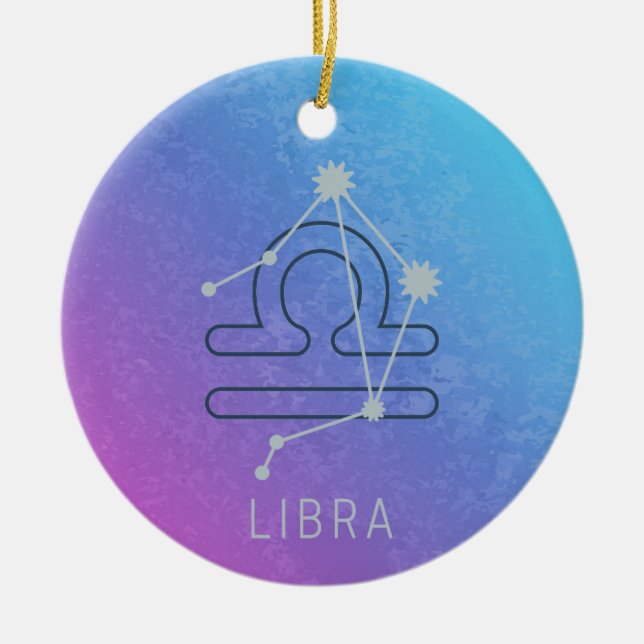 Libra Zodiac Star Sign Horoscope Constellation Ceramic Ornament (Front)