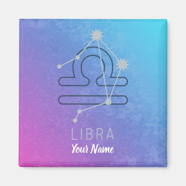 Libra Zodiac Star Sign Horoscope Constellation Magnet (Front)