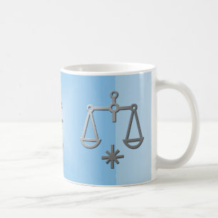 Libra Zodiac Star Sign Silver Blue Tea Coffee Mug
