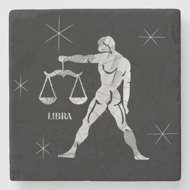Libra Zodiac Stone Coaster (Front)