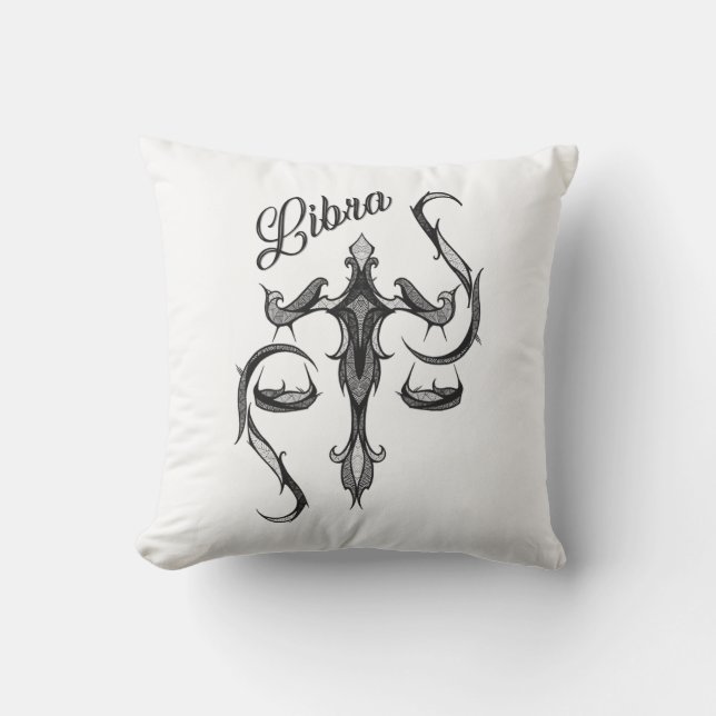 Libra Zodiac Symbol Cushion (Front)