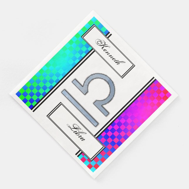 Libra Zodiac Symbol Element by Kenneth Yoncich Napkin (Corner)