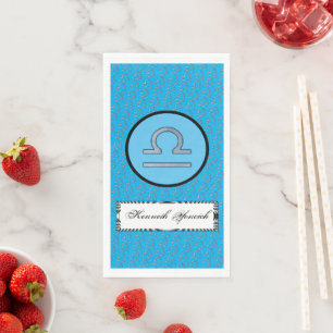 Libra Zodiac Symbol Element by Kenneth Yoncich Napkin