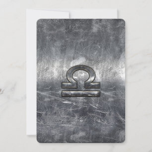 Libra Zodiac Symbol in silver grunge steel style
