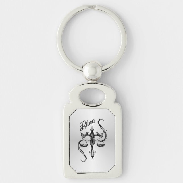 Libra Zodiac Symbol Key Ring (Front)