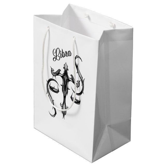Libra Zodiac Symbol Medium Gift Bag (Back Angled)