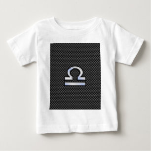 Libra Zodiac Symbol on Carbon Fibre Decor Baby T-Shirt