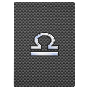 Libra Zodiac Symbol on Carbon Fibre Print Clipboard