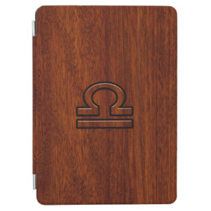 Libra Zodiac Symbol on mahogany style print iPad Air Cover