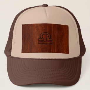 Libra Zodiac Symbol on Mahogany Trucker Hat