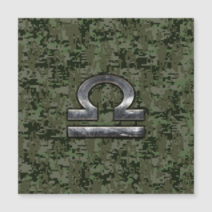 Libra Zodiac Symbol on olive green digital camo