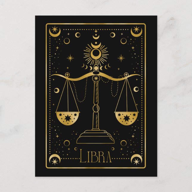 Libra zodiac symbol postcard (Front)