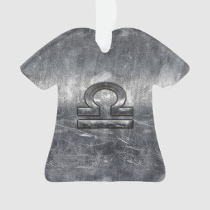 Libra Zodiac Symbol Silver Steel Style Ornament