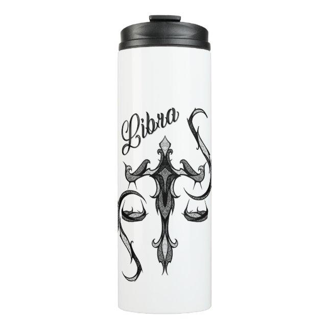 Libra Zodiac Symbol Thermal Tumbler (Front)