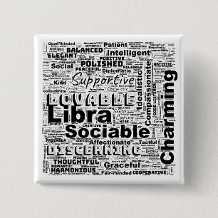 Libra Zodiac Word Cloud Inspiration Button