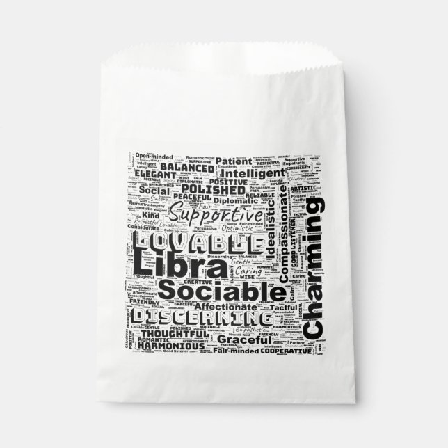 Libra Zodiac Word Cloud Inspiration  Favour Bag (Front)