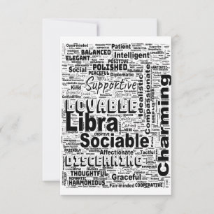 Libra Zodiac Word Cloud Inspiration Greeting Card