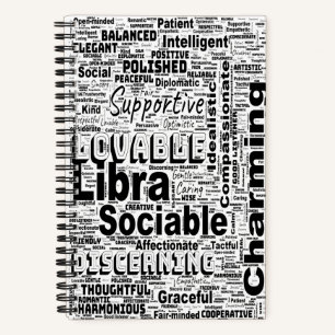 Libra Zodiac Word Cloud Inspiration Notebook