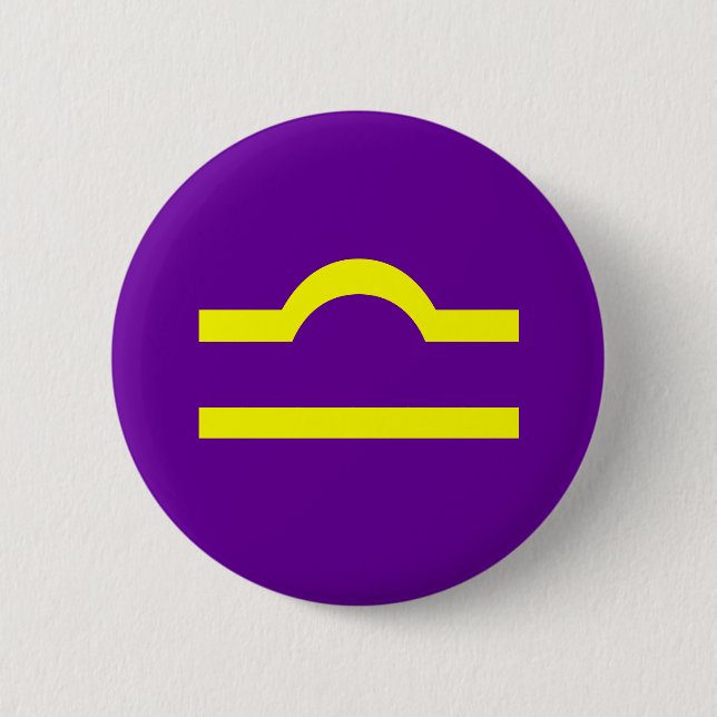 LIBRA, ZODIACAL SIGN 6 CM ROUND BADGE (Front)