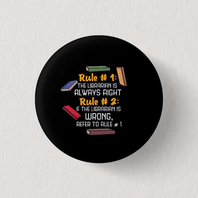 Librarian 3 Cm Round Badge (Front)