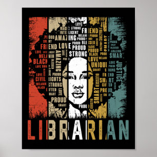 Librarian Afro African American Women Black Histor Poster