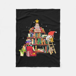 Librarian And Book Lover Christmas Library Tree Li Fleece Blanket