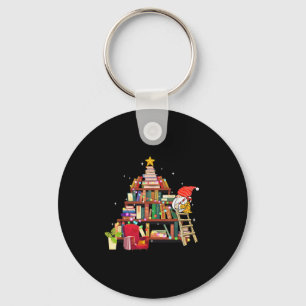 Librarian And Book Lover Christmas Library Tree Li Key Ring