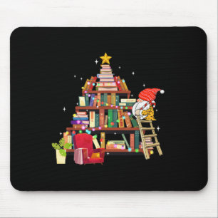 Librarian And Book Lover Christmas Library Tree Li Mouse Pad