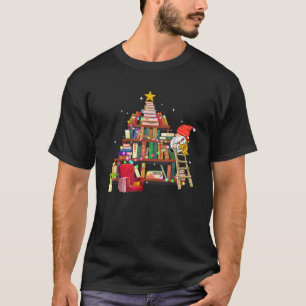 Librarian And Book Lover Christmas Library Tree Li T-Shirt