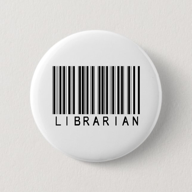 Librarian Bar Code 6 Cm Round Badge (Front)