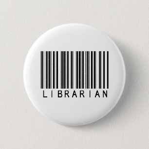 Librarian Bar Code 6 Cm Round Badge